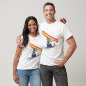 T-shirt éléphant surfant (Unisexe)