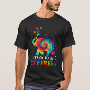 T-shirt Elephant Tie Dye Itu2019s Ok Être différent Autis