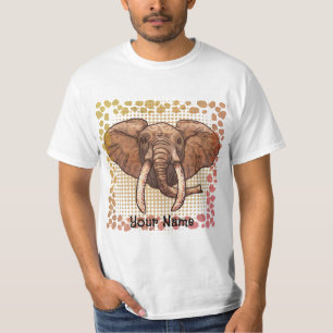 T-shirt éléphant tribal sépia