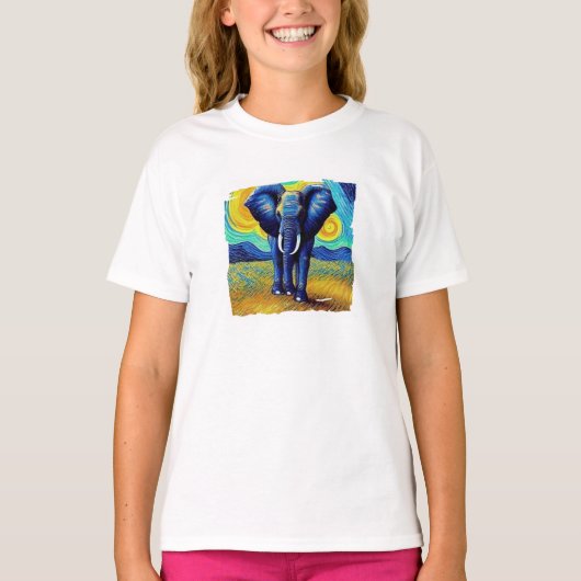T-Shirt Éléphant Van Gogh (Devant)