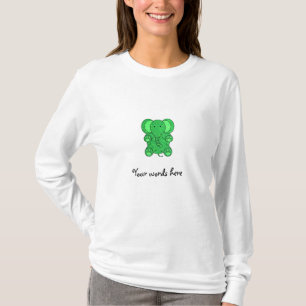 T-shirt Éléphant vert de parties scintillantes