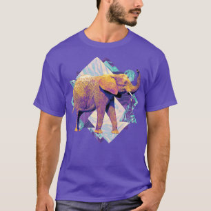T-shirt Eléphant vintage Sur Formes Géométriques