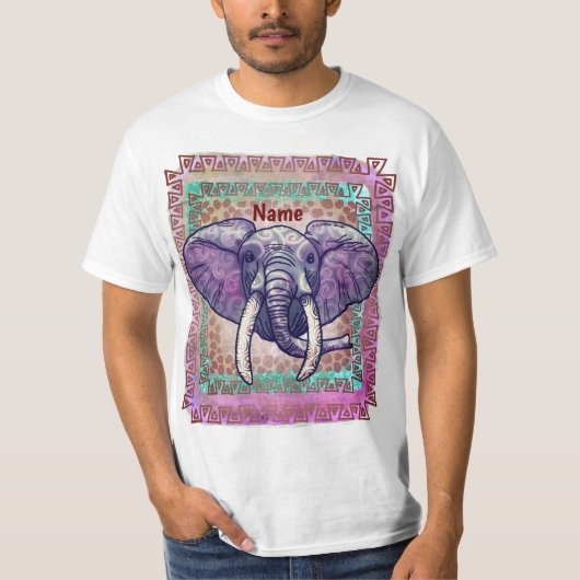 T-shirt éléphant violet (Devant)