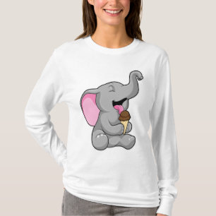T-shirt Elephant with chocolate gaufre ice cream
