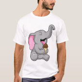 T-shirt Elephant with chocolate gaufre ice cream (Devant)
