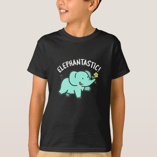 T-shirt Elephantastic Funny Elephant Pun Dark BG (Devant)
