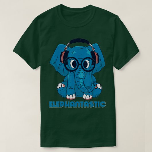 T-shirt Elephantastique mignonne Fleurs Filles Eléphant Mu (Design devant)