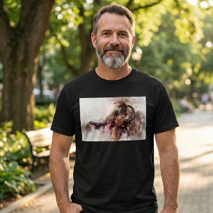 T-shirt Éléphante Asiatique Bébé Mignonne et Enjouée Aquar