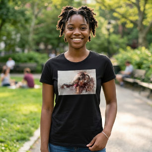 T-shirt Éléphante Asiatique Bébé Mignonne et Enjouée Aquar