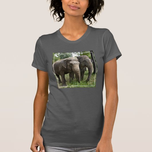 T-shirt Éléphants asiatiques côte à côte (Devant)