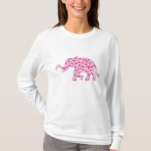 T-shirt Eléphants aux Coeurs roses