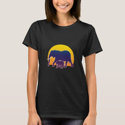 T-shirt Eléphants couchés de soleil (Devant)
