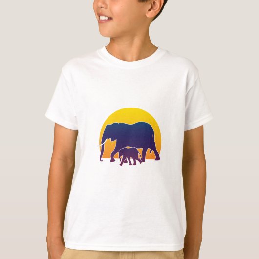 T-shirt Eléphants couchés de soleil (Devant)