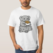 T-shirt Éléphants de dessin animé mignons mangeant des cac (Devant)