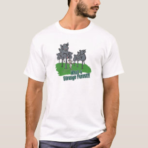 T-shirt éléphants effrayés de souris drôle de chariot vect