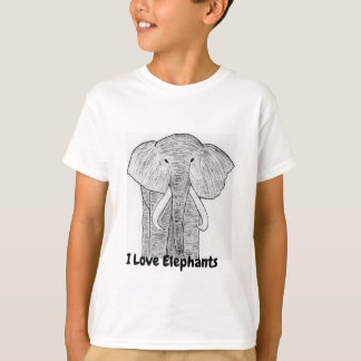 T-shirt Eléphants Enfants I Love