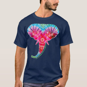 T-shirt Eléphants Henné Aimer Calme Tie Dye Aimer gentille