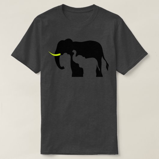 T-shirt Eléphants noirs et blancs (Design devant)