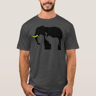 T-shirt Eléphants noirs et blancs