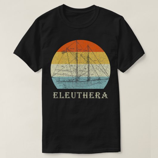 T-shirt Eleuthera Bahamas Voilier Vintage Rétro Vacances (Design devant)