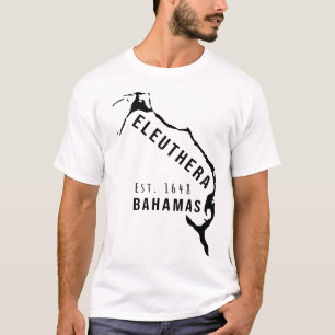 T-shirt Eleuthera Carte Iles Bahamas Souvenirs minimaliste