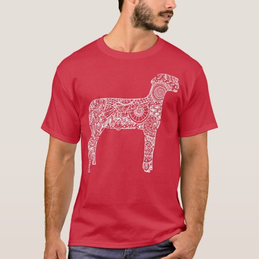 T-shirt Elevage de mouton Show Mandala Lamb Ram Stock (Devant)