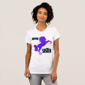 T-shirt Élevage de pony pourpre de soeur moyenne (Devant entier)