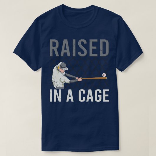 T-shirt Élevé dans une cage de baseball (Design devant)