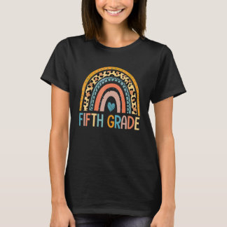 T-shirt Élève de cinquième année léopard arc-en-ciel premi