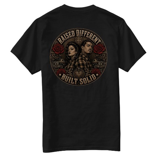 T-shirt Élevé Différemment Construit Dos Solide Frappé