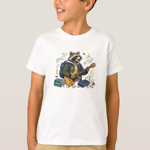 T-shirt Élève Raton Laveur Rockstar - Cool Retour à l'Écol