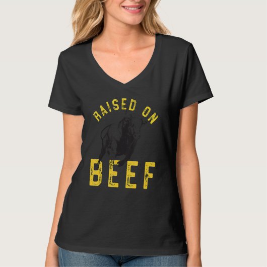 T-shirt Élevé Sur Du Boeuf (Devant)