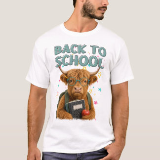 T-Shirt élève vache des Highlands retour à l'école