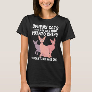 T-shirt Éleveur de chat Sphynx amateur de chips pour anima