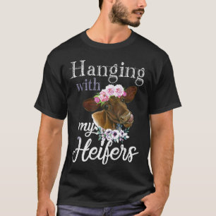 T-shirt Éleveur de vaches à fleurs passant du temps avec m