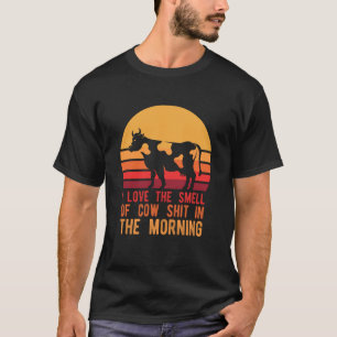 T-shirt Éleveur laitier rétro drôle odeur vaches élevage d