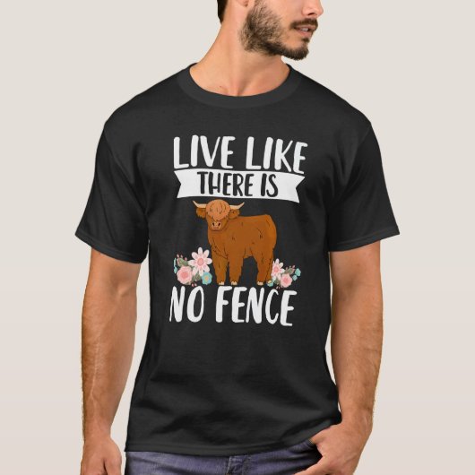 T-shirt Éleveuse de vaches Highland Cattle écossaises Long (Devant)