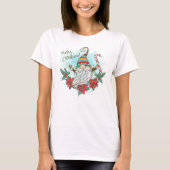 T-shirt Elf aquarelle avec Poinsettias (Devant)