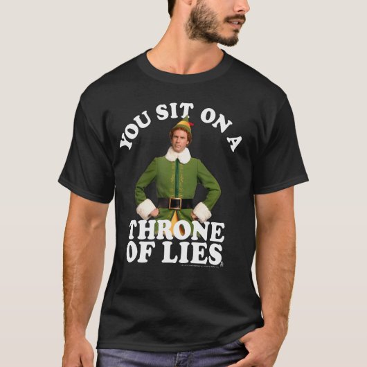 T-shirt Elf, Assis Sur Un Trône De Mensonges (Devant)