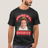 T-shirt Elf Buddy Sourire Est Mon Noël Préféré (Devant)