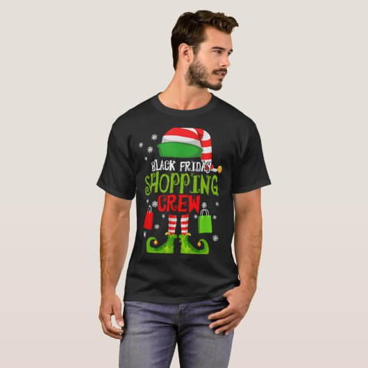 T-shirt Elf Christmas Black Shopng Funny Friday Shopng Cre (Devant entier)