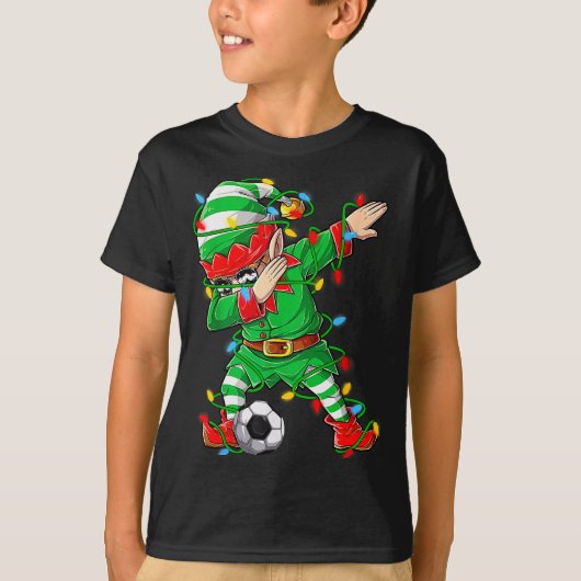 T-shirt Elf Dabbing Soccer Player Christmas Dab Xmas  (Devant)