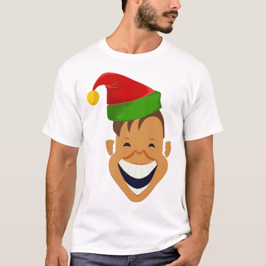 T-shirt Elf de Noël en riant (Devant)