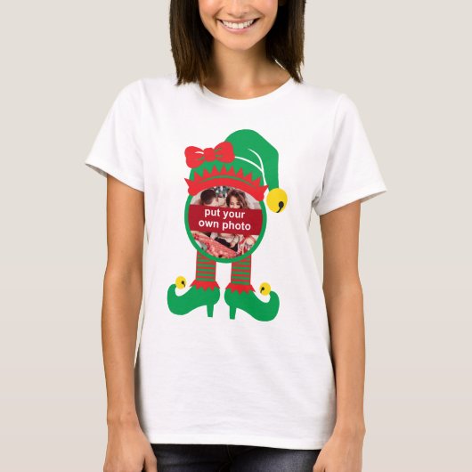 T-shirt elf de Noël personnalisé (Devant)