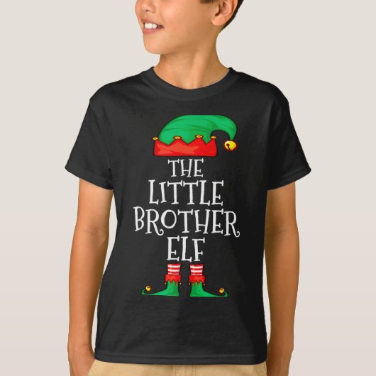 T-shirt Elf Family Christmas Little Brother Elf Sweater Me (Devant)