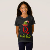 T-Shirt Elf Monogramme Q initial Cute Correspondant Famill (Devant entier)
