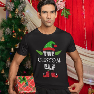 T-shirt Elf personnalisé, chemise de Noël personna