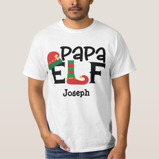 T-shirt Elf Shoe Papa Elf Ajouter Un Nom Personnalisé T-Sh (Devant)