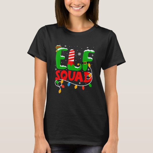 T-shirt Elf Squad Christmas Elves Family Matching Pajamas (Devant)