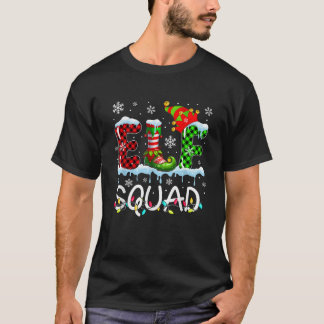 T-shirt Elf Squad Colorful Lights Elf Costume Xmas Friends